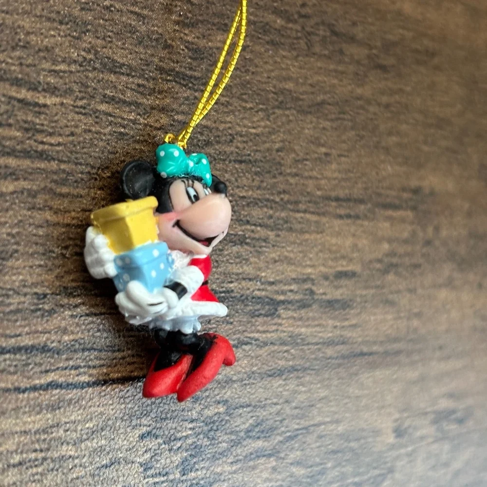 VINTAGE Disney GOOFY MINNIE MOUSE Mini Christmas Ornaments Candy Cane Set 2 1996